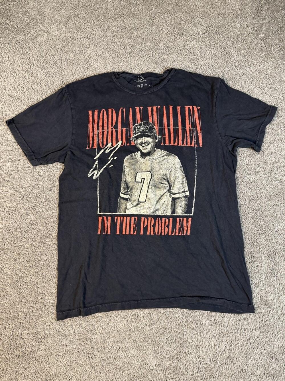 Morgan Wallen Shirt Mens M Black Tour Graphic Crew Neck Short Sleeve Cotton 2025